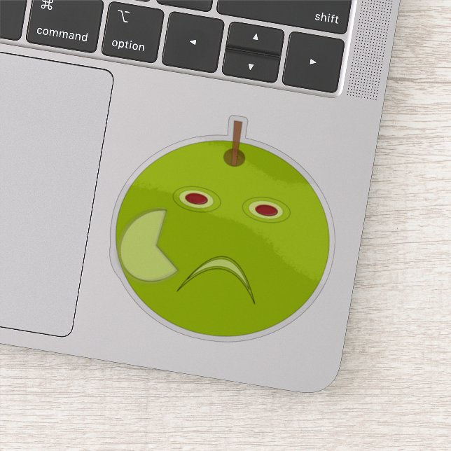 Adesivo Mau Apple com modelagem de Halloween de cicatriz (Detalhe)