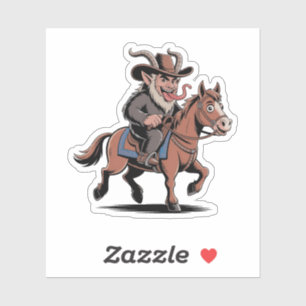 Adesivo MAU Krampus Christmas Cowboy Horse Western Xmas