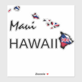 Adesivo MAUI - ILHAS HAWAII HI Flag BLK