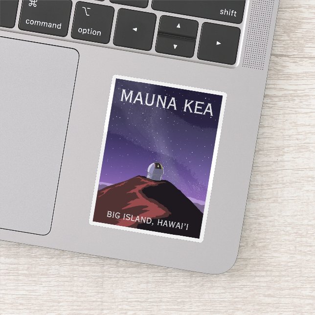 Adesivo Mauna Kea Observatory Starry Sky Retro Poster (Detalhe)