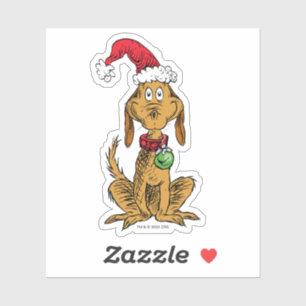 Adesivo Max o Cão com Chapéu de Papai Noel