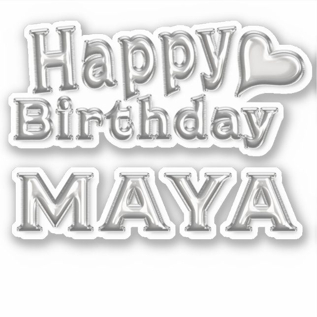Adesivo Maya Happy Birthday silver Aufkleber Sticker (Frente)