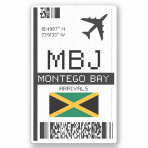 Adesivo MBJ Montego Bay Boembarque Pass - Jamaica Viagem