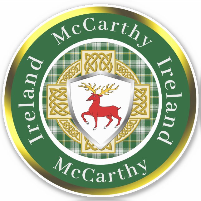 Adesivo McCarthy Shield & Celtic Cross Personalizado (Frente)