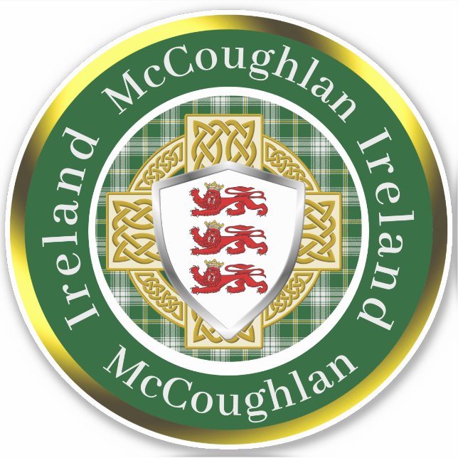 Adesivo McCoughlan Shield & Celtic Cross Personalizado (Frente)