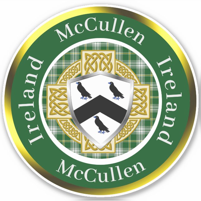 Adesivo McCullen Shield & Celtic Cross Personalizado (Frente)