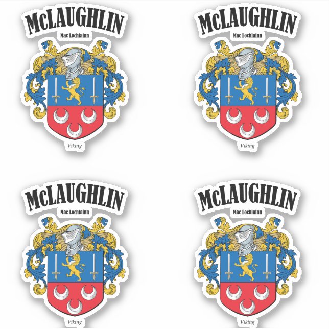 Adesivo McLaughlin Crest Tradução e significado irlandês ( (Frente)