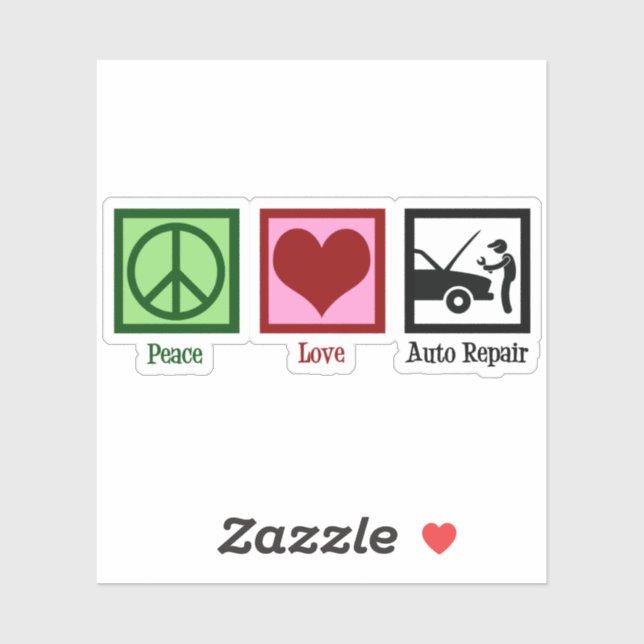Adesivo Mecânico de Reparo Automático do Peace Love (Folha)