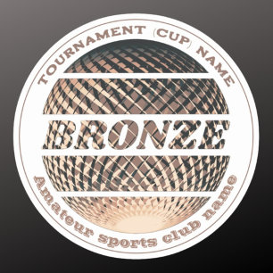 Adesivo medalha de bronze, ganhadora do 3º lugar
