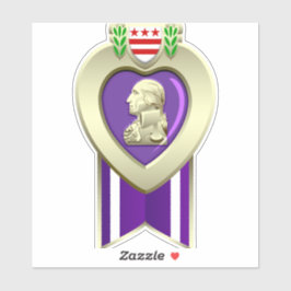 Adesivo Medalha de Coração Púrpura de Corte Personalizada