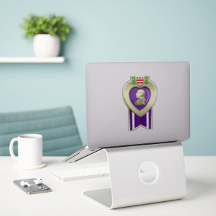 Adesivo Medalha de Coração Púrpura de Corte Personalizada