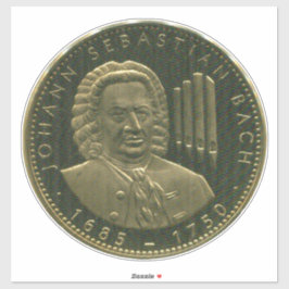 Adesivo Medalhão Comemorativo de Organista J. S. Bach