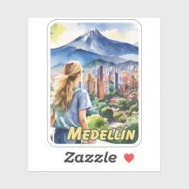 Adesivo Medellin Colombia Watercolor