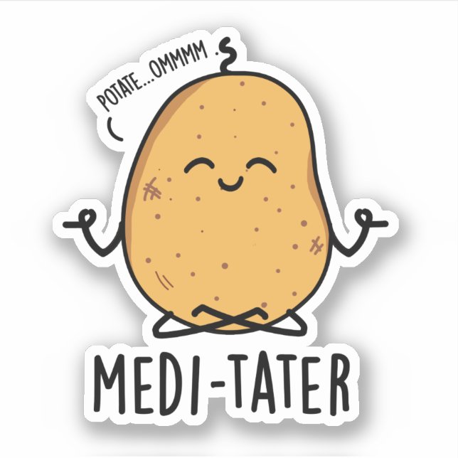 Adesivo Medi-tater Engraçado Meditando Batata (Frente)
