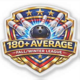 Adesivo Média de Boliche 180+ Liga de Outono/Inverno