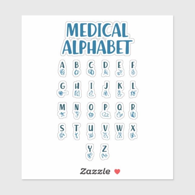 Adesivo Medical Alphabet (Folha)