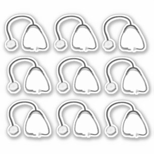 Adesivo Médicos Stethoscopes Enfermeiras 6" x vinilvinila
