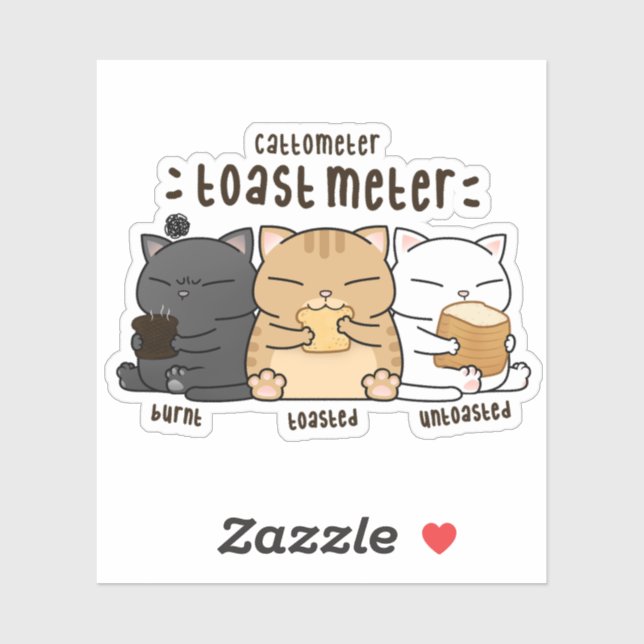 Adesivo Medidor de torrada de gato (Folha)