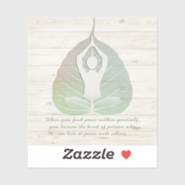 Adesivo Meditação de Instrutor Yoga Pose Bodhi Leaf Citaçõ