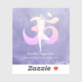 Adesivo Meditation Instructor Yoga Pose Om Sign