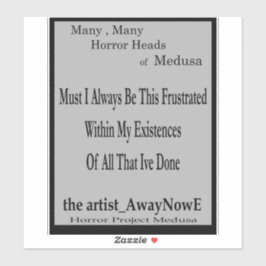 Adesivo Medusa 6MMHeads Frases 2025 Livro de Horrores Away