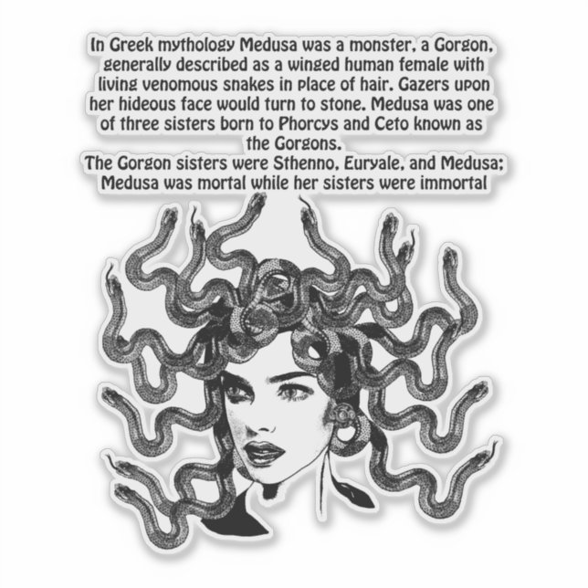 Adesivo Medusa Gorgon Grego Mitologia Fantasia (Frente)