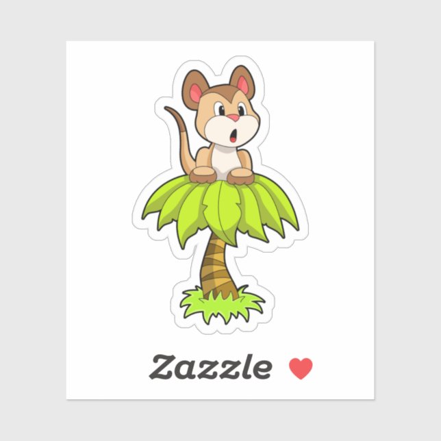 Adesivo Meerkat com árvore (Folha)