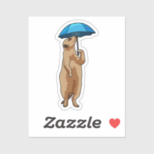 Adesivo Meerkat com guarda-chuva