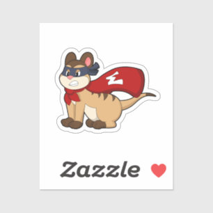 Adesivo Meerkat como herói com máscara