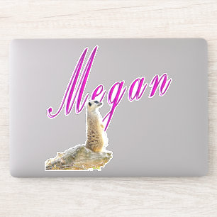 Adesivo Megan Girls Name Com Meerkat,