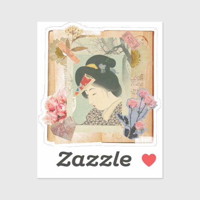Adesivo Meiji Era Beauty: Ukiyo-e – Traditional Japanese  (Folha)