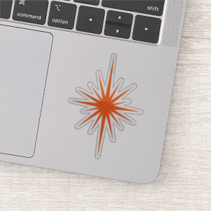 Adesivo Meio século Moderno de Starburst de Orange Atomic