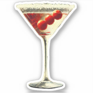 Adesivo Meio século Moderno Natal Cranberry Martini