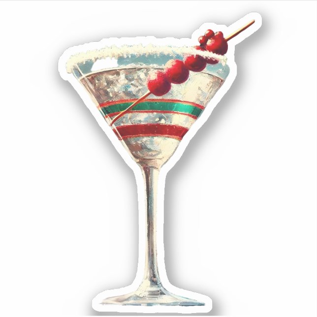 Adesivo Meio século Moderno Natal Cranberry Martini (Frente)