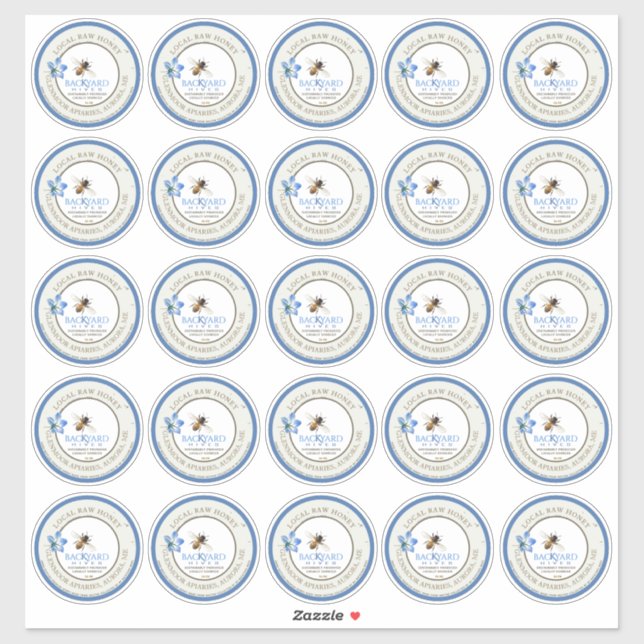 Adesivo Mel em bruto, engarrafado à mão, de 2,5" (Folha)