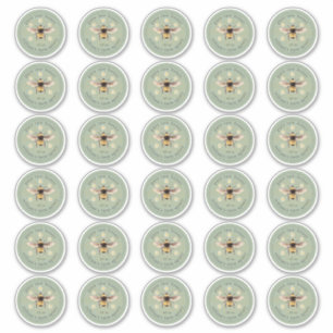 Adesivo Mel Jar Label Honey Bee Apiary 2 InCH Stickers
