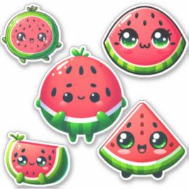 Adesivo melancia kawaii adorável