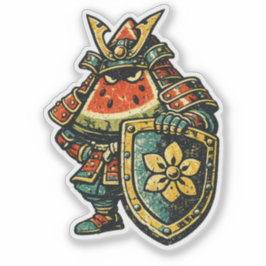 Adesivo Melancia Shogun — Samurai de Frutas Engraçado Vint