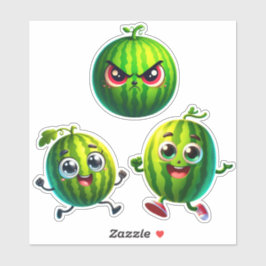 Adesivo melancias felizes e zangadas