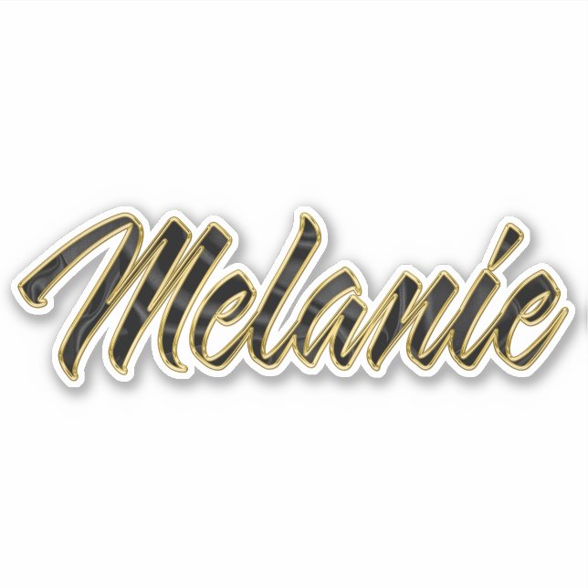 Adesivo Melanie black gold Lettering Aufkleber Sticker (Frente)