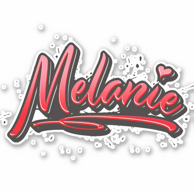 Adesivo Melanie red Heart Graffiti Aufkleber Sticker (Frente)