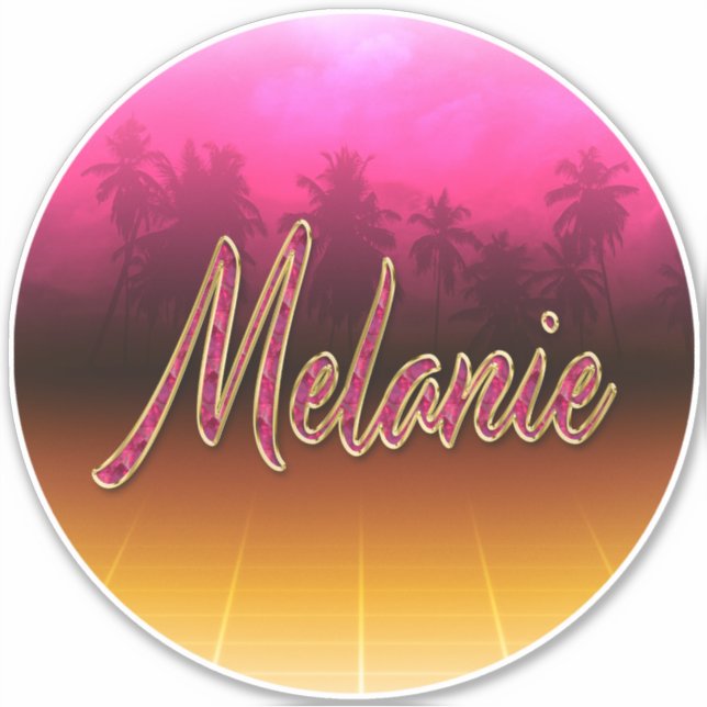 Adesivo Melanie Vorname Name golden pink Aufkleber Sticker (Frente)