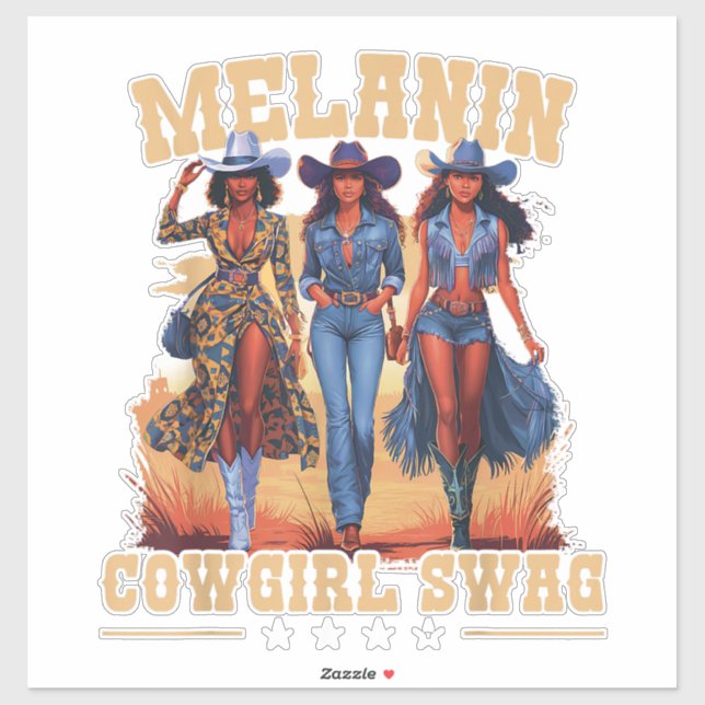 Adesivo Melanin Cowgirl Swag (Folha)