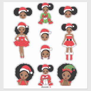 Adesivo Melanin Natal Black Girl Xmas Magic Girls