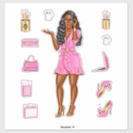 Adesivo Melanin Sis Mulheres de Moda Alta Rosa Decretos do