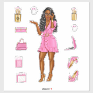 Adesivo Melanin Sis Mulheres de Moda Alta Rosa Decretos do