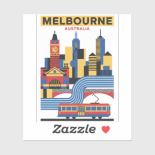 Adesivo Melbourne Austrália Paisagem Urbana Viagem