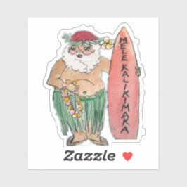 Adesivo Mele Kalikimaka Hawaiian Santa Claus Sticker