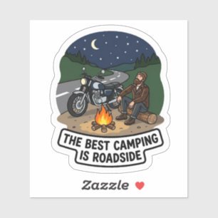 Adesivo Melhor Acampamento é ao lado da estrada Motoqueiro