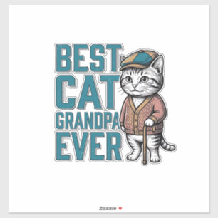 Adesivo Melhor Avô de Gato de Todos os Tempos Camisa Vinta